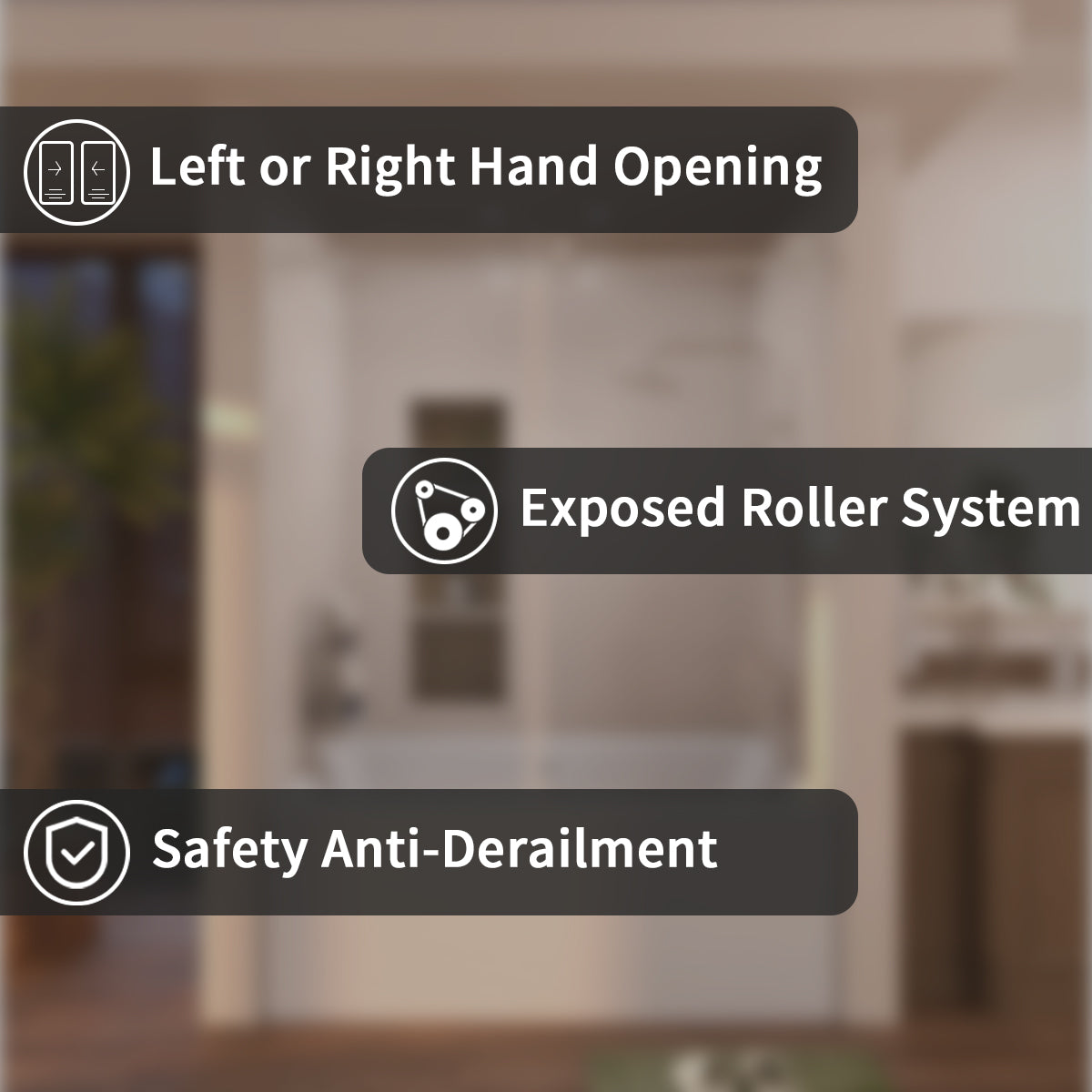 Eon 60 in. W x 60 in. H Sliding Semi-Frameless Tub Door with Clear Glass