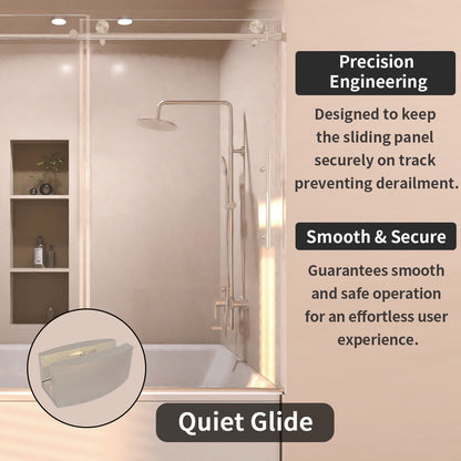 Eon 60 in. W x 60 in. H Sliding Semi-Frameless Tub Door with Clear Glass