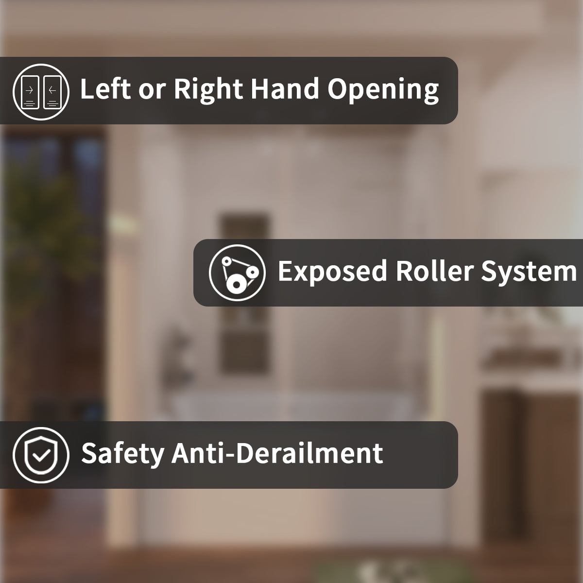 Eon 60 in. W x 60 in. H Sliding Semi-Frameless Tub Door with Clear Glass