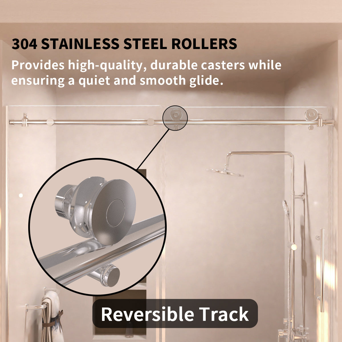 Eon 60 in. W x 60 in. H Sliding Semi-Frameless Tub Door with Clear Glass