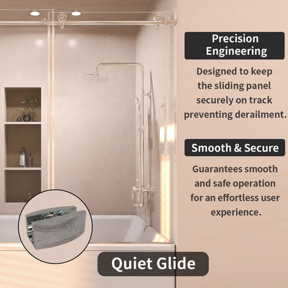 Eon 60 in. W x 60 in. H Sliding Semi-Frameless Tub Door with Clear Glass