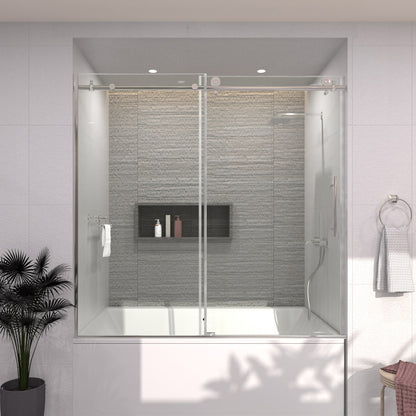 TaiMei 60 in. W x 60 in. H Sliding Semi-Frameless Tub Door 7051-6060-CR14_564adbec-09b5-4141-82c6-cd6a7a1c593a