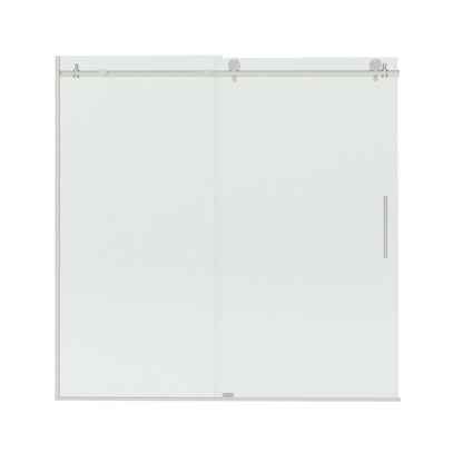 Verie 60 in. W x 60 in. H Frameless Sliding Tub Door with 1/4 in. Clear Tempered Glass