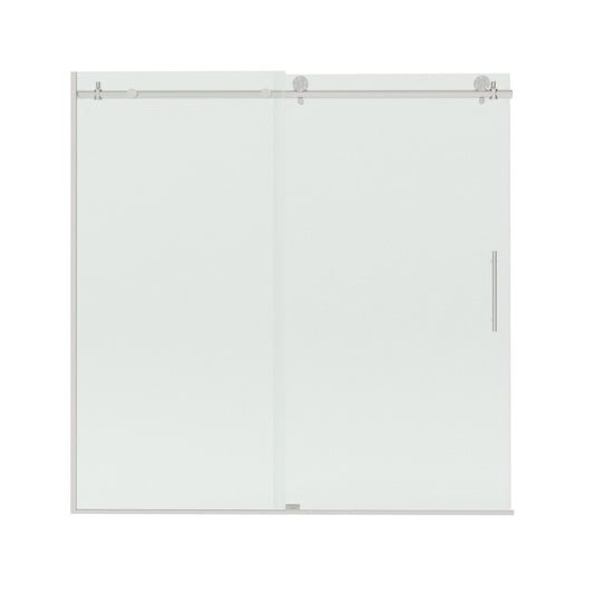 Verie 60 in. W x 60 in. H Frameless Sliding Tub Door with 1/4 in. Clear Tempered Glass