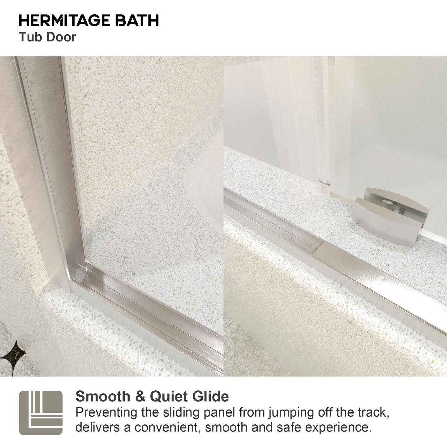 Muse 60 in. W x 60 in. H Sliding Bath Tub Door in Semi Frameless with Clear Glass 7051-6060BN-5
