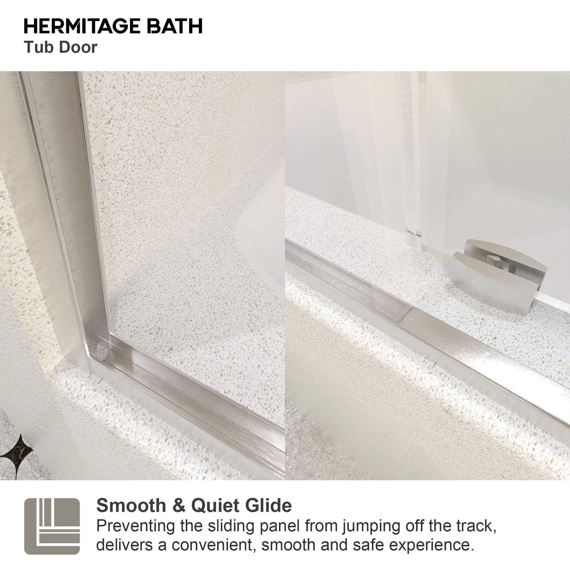Muse 60 in. W x 60 in. H Sliding Bath Tub Door in Semi Frameless with Clear Glass 7051-6060BN-5