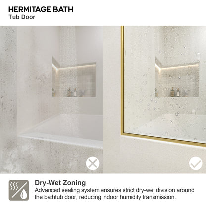 Saudade 60 in. W x 60 in. H Sliding Frameless Tub Door Finish with Clear Glass 7051-6060GD-11