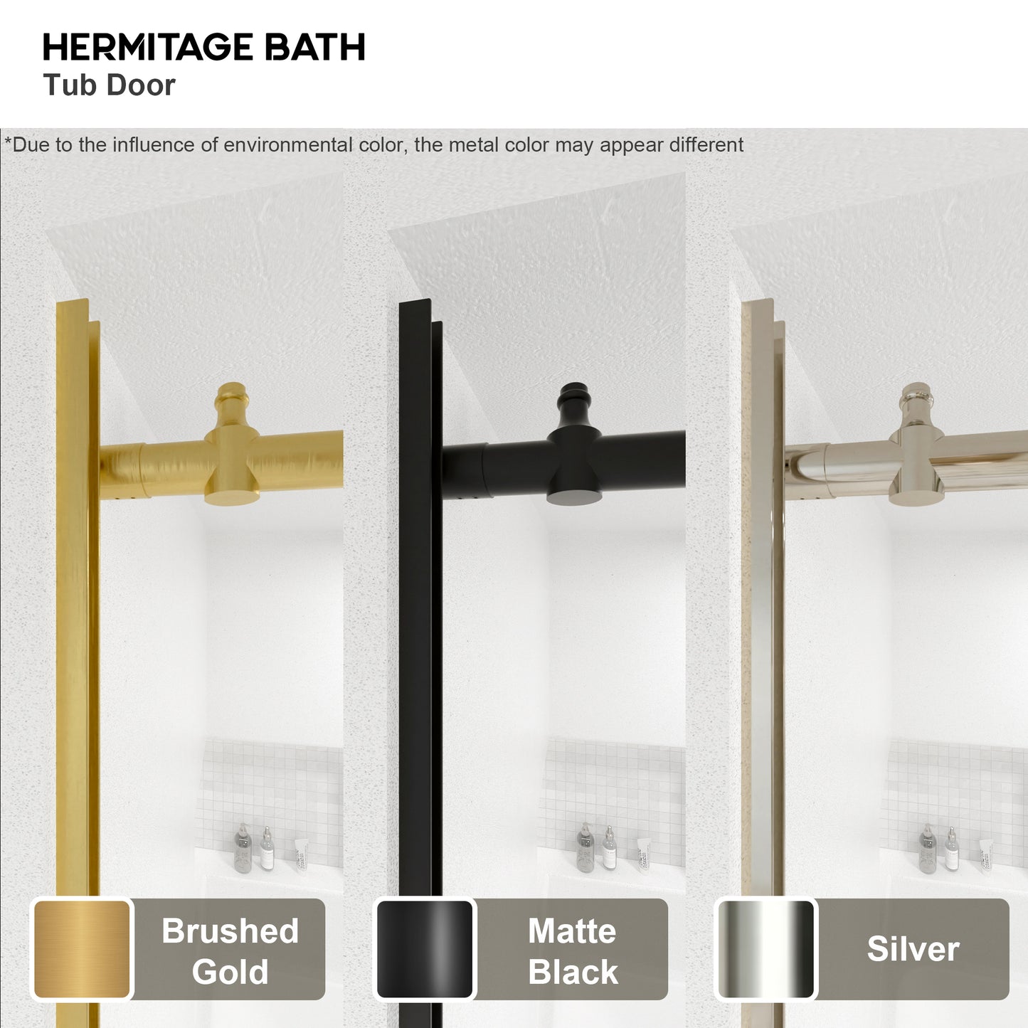 Saudade 60 in. W x 60 in. H Sliding Frameless Tub Door Finish with Clear Glass 7051-6060GD-12