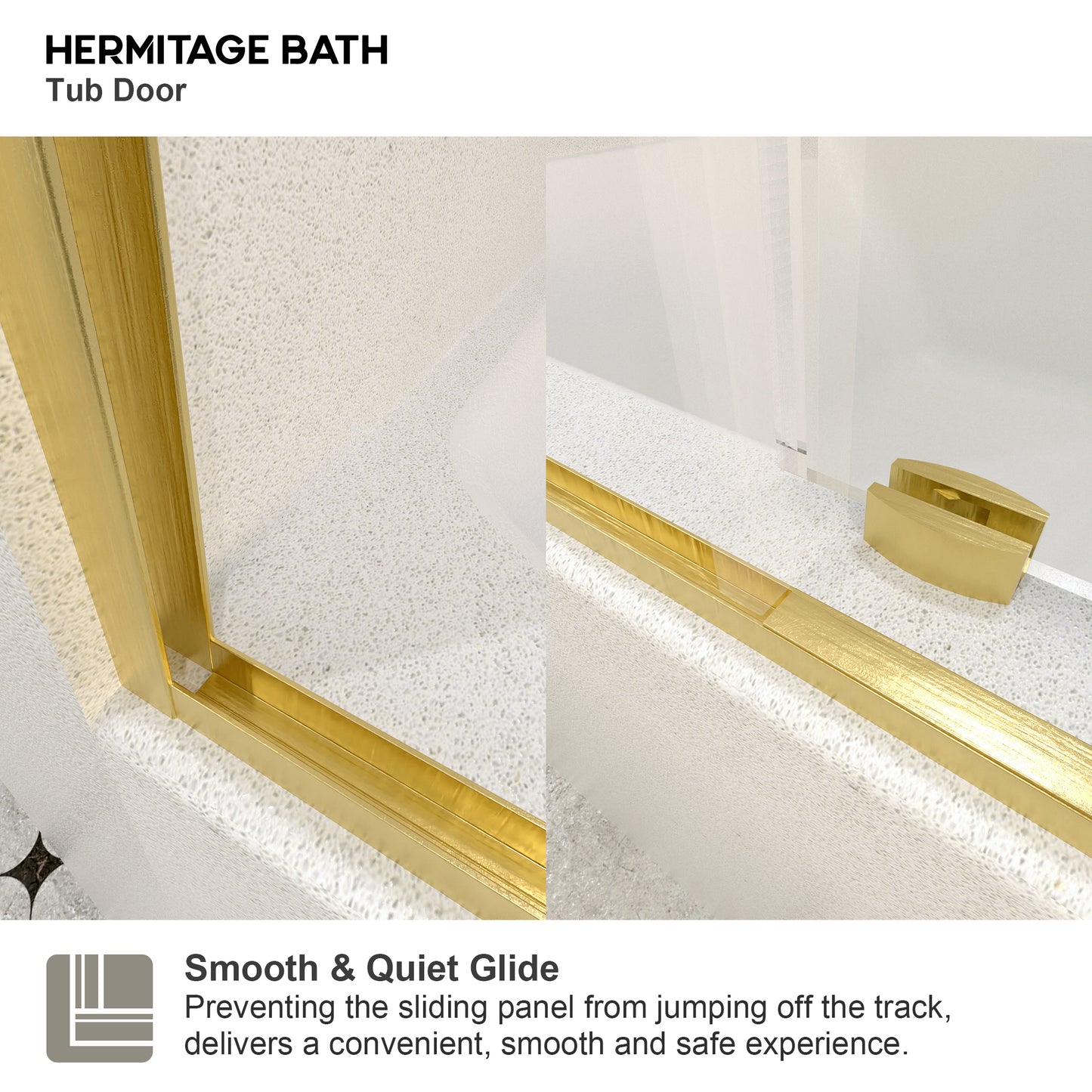 Saudade 60 in. W x 60 in. H Sliding Frameless Tub Door Finish with Clear Glass 7051-6060GD-5