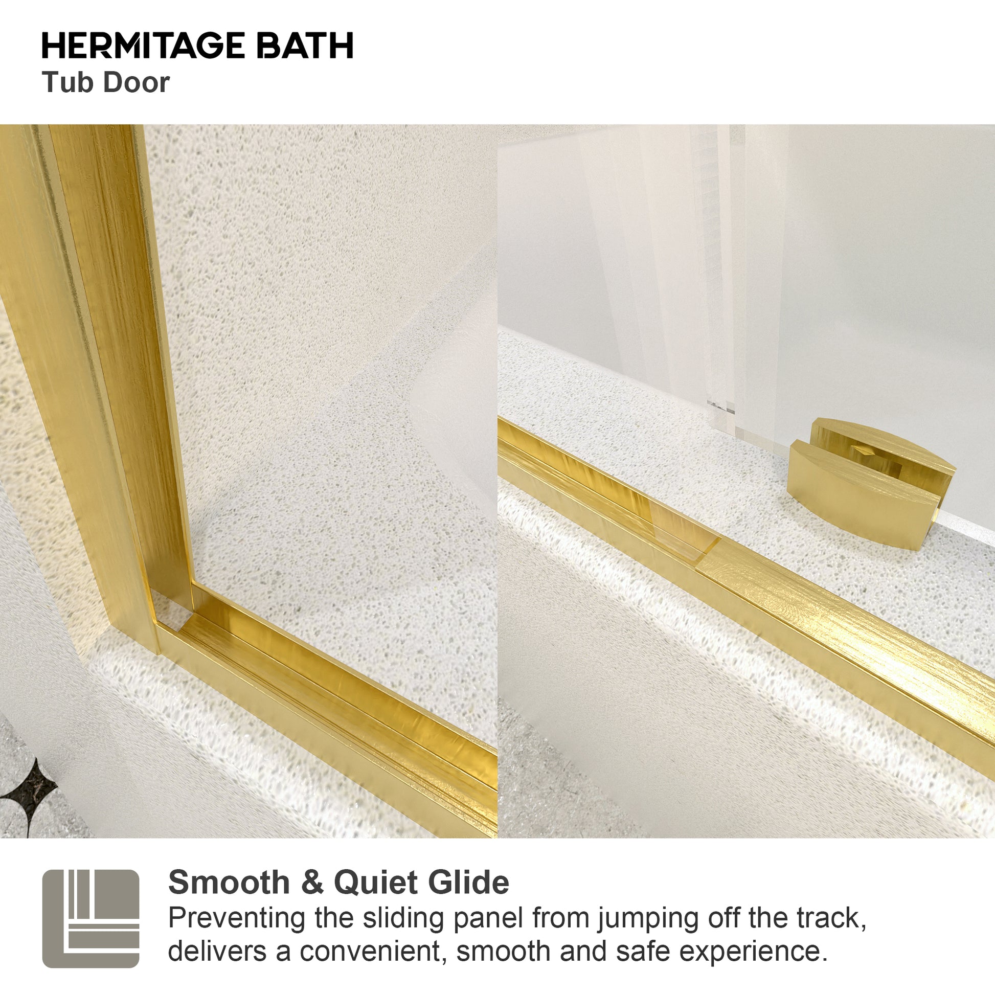 Saudade 60 in. W x 60 in. H Sliding Frameless Tub Door Finish with Clear Glass 7051-6060GD-5