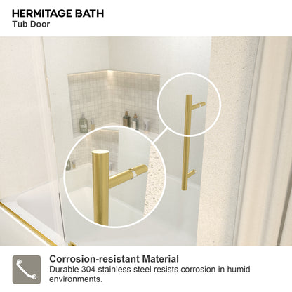 Saudade 60 in. W x 60 in. H Sliding Frameless Tub Door Finish with Clear Glass 7051-6060GD-6