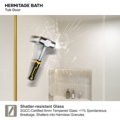 Saudade 60 in. W x 60 in. H Sliding Frameless Tub Door Finish with Clear Glass 7051-6060GD-9