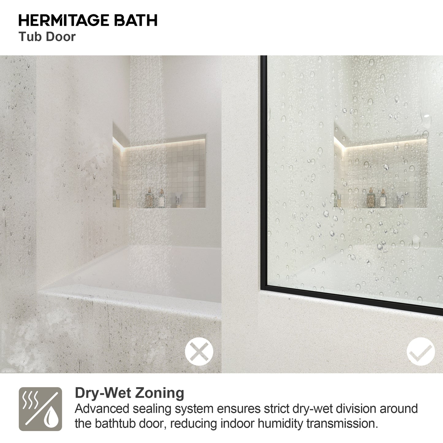 Vetra 59 in. W x 56 in. H Sliding Framed Tub Door Finish with Clear Glass 7051-6060MB-11_29600940-40d7-4f3a-aac2-f66d03263a55