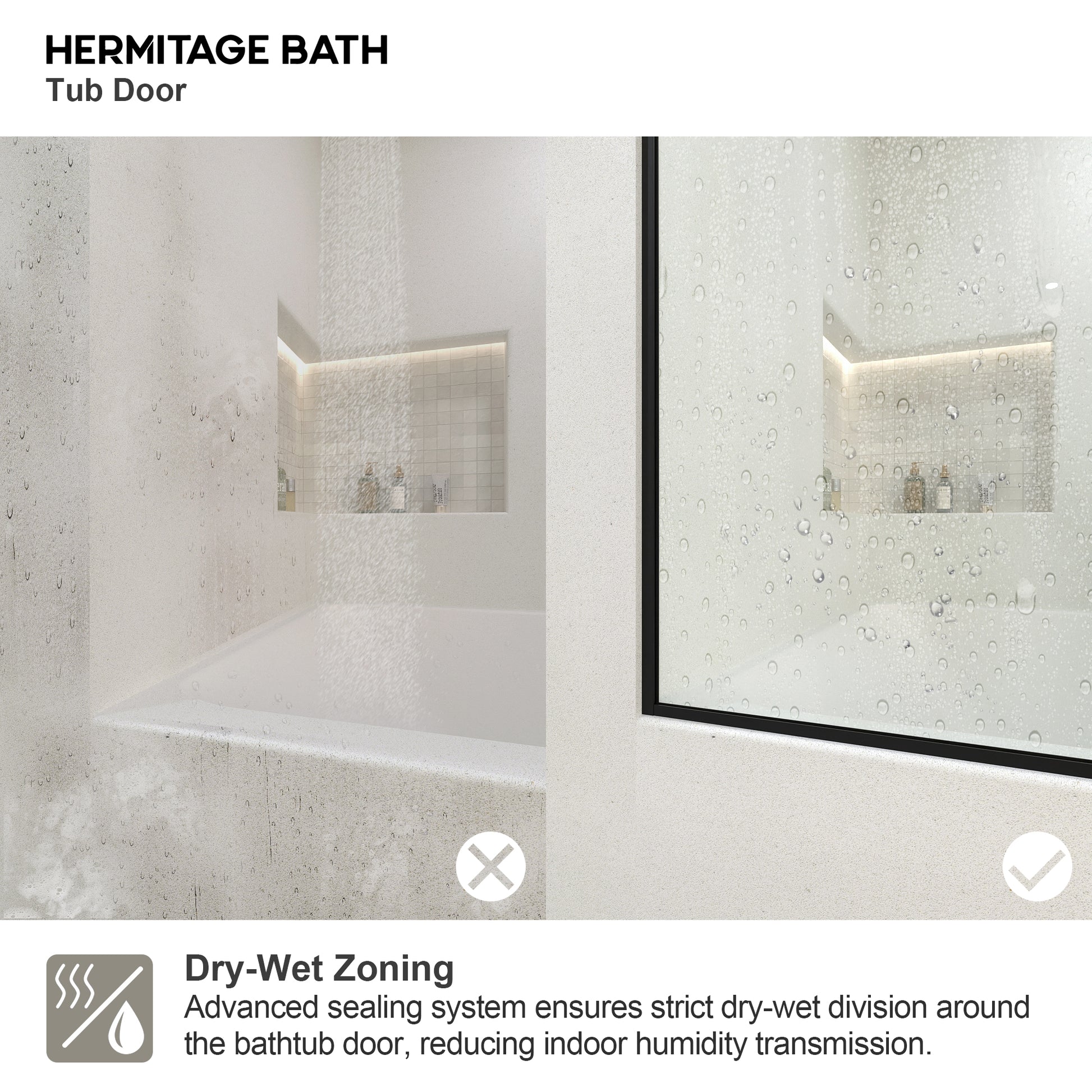 Vetra 59 in. W x 56 in. H Sliding Framed Tub Door Finish with Clear Glass 7051-6060MB-11_29600940-40d7-4f3a-aac2-f66d03263a55