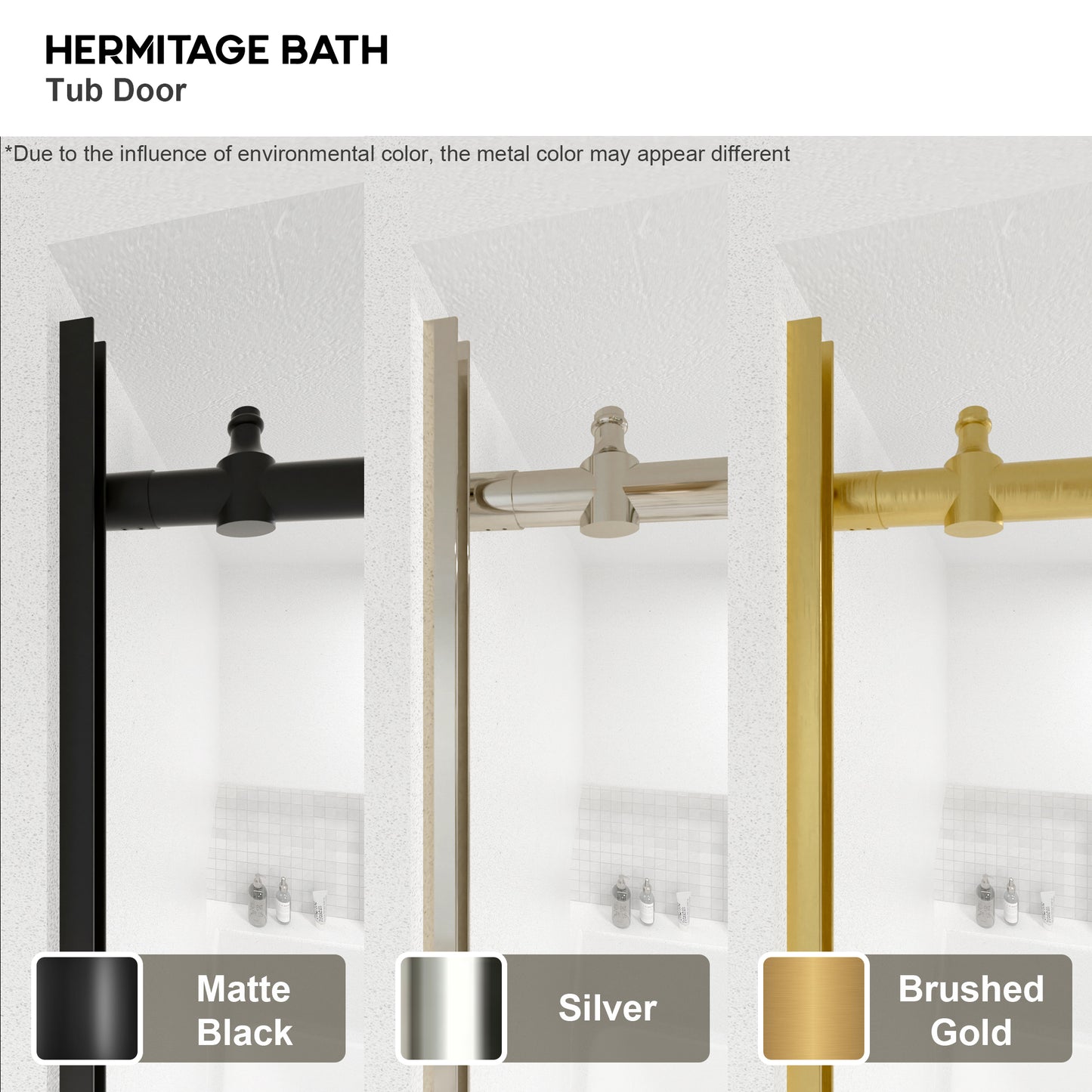 Muse 60 in. W x 60 in. H Sliding Bath Tub Door in Semi Frameless with Clear Glass 7051-6060MB-12