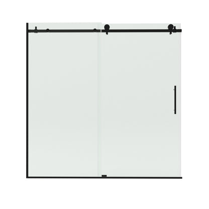 Verie 60 in. W x 60 in. H Frameless Sliding Tub Door with 1/4 in. Clear Tempered Glass