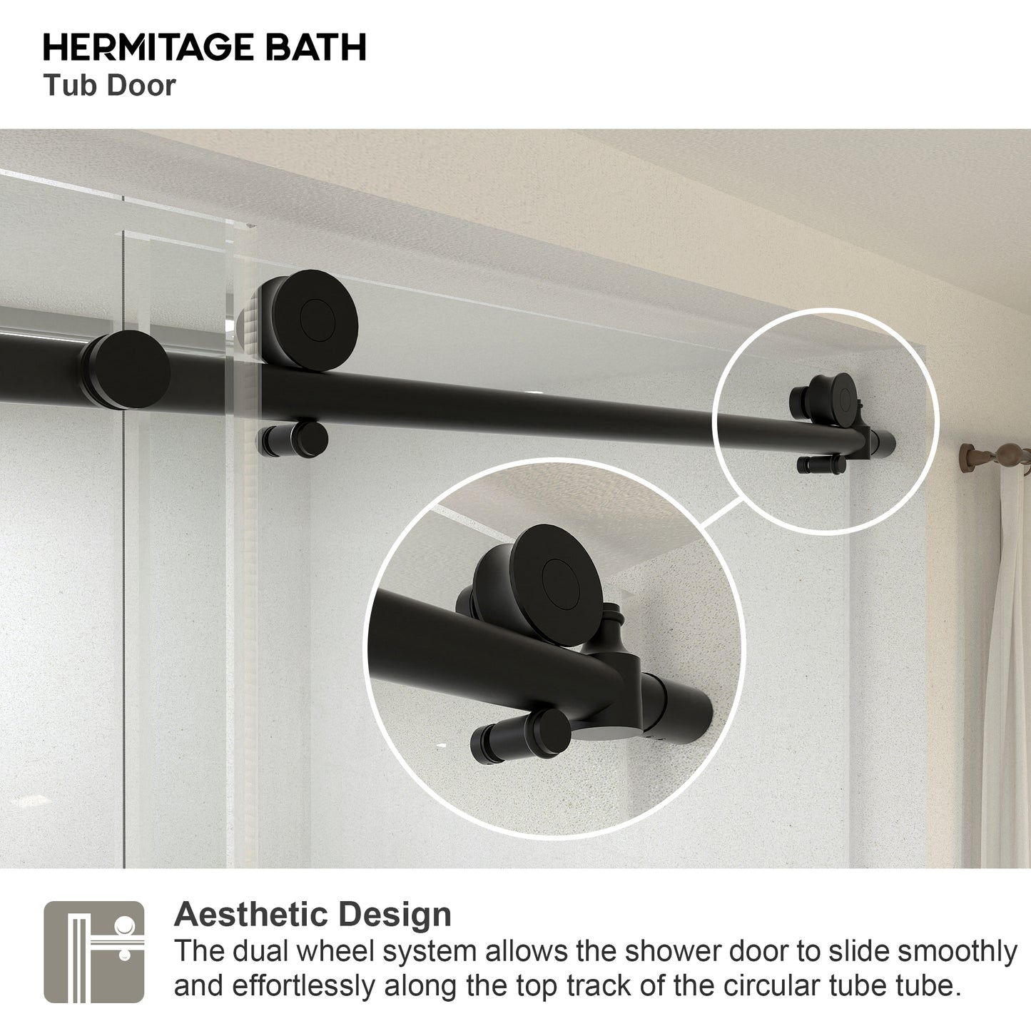 Saudade 60 in. W x 60 in. H Sliding Frameless Tub Door Finish with Clear Glass 7051-6060MB-4_43bbaaf6-7818-402c-be9c-8bbfb5b05424
