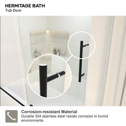 Vetra 59 in. W x 56 in. H Sliding Framed Tub Door Finish with Clear Glass 7051-6060MB-6_8801373b-9673-497f-a18f-b5cf80ef0a22