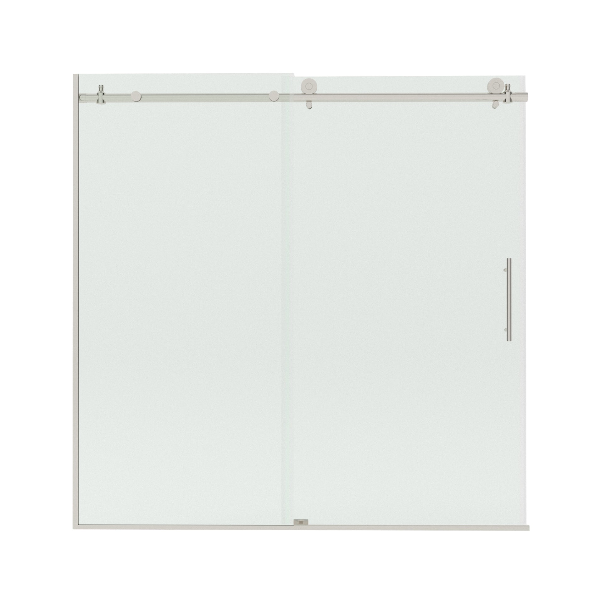 Saudade 60 in. W x 60 in. H Sliding Frameless Tub Door Finish with Clear Glass 7051-6060SV-15_f2d36ec2-782c-4cc8-bd7a-faf2be9959bd
