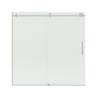 Saudade 60 in. W x 60 in. H Sliding Frameless Tub Door Finish with Clear Glass 7051-6060SV-15_f2d36ec2-782c-4cc8-bd7a-faf2be9959bd
