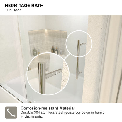 Muse 60 in. W x 60 in. H Sliding Bath Tub Door in Semi Frameless with Clear Glass 7051-6060SV-6