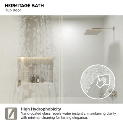 Muse 60 in. W x 60 in. H Sliding Bath Tub Door in Semi Frameless with Clear Glass 7051-6060SV-8