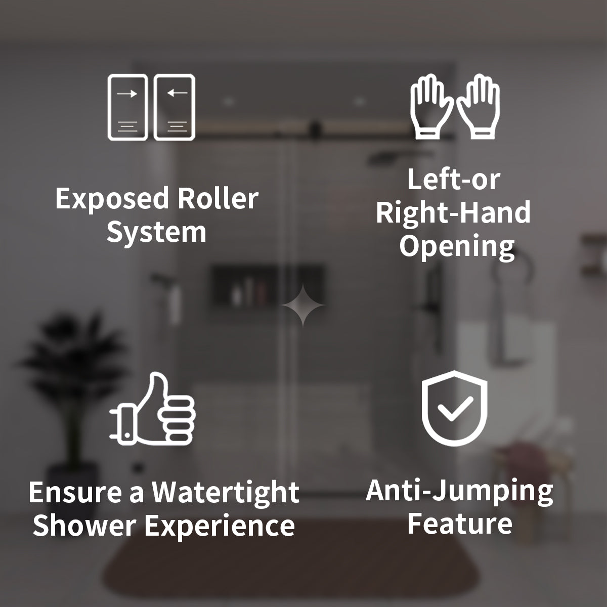 TaiMei 60 in. W x 76 in. H Sliding Semi-Frameless Shower Door with Clear Glass 7051-7660-BL03