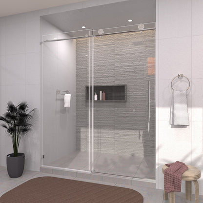 TaiMei 60 in. W x 76 in. H Sliding Semi-Frameless Shower Door with Clear Glass 7051-7660-CR15