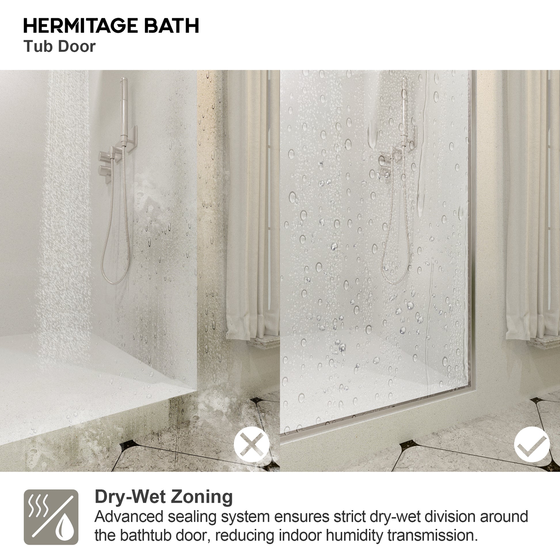 Bodum 60 in. W x 76 in. H Sliding Semi-Frameless Shower Door in Chrome Finish with Clear Glass 7051-7660BN-11