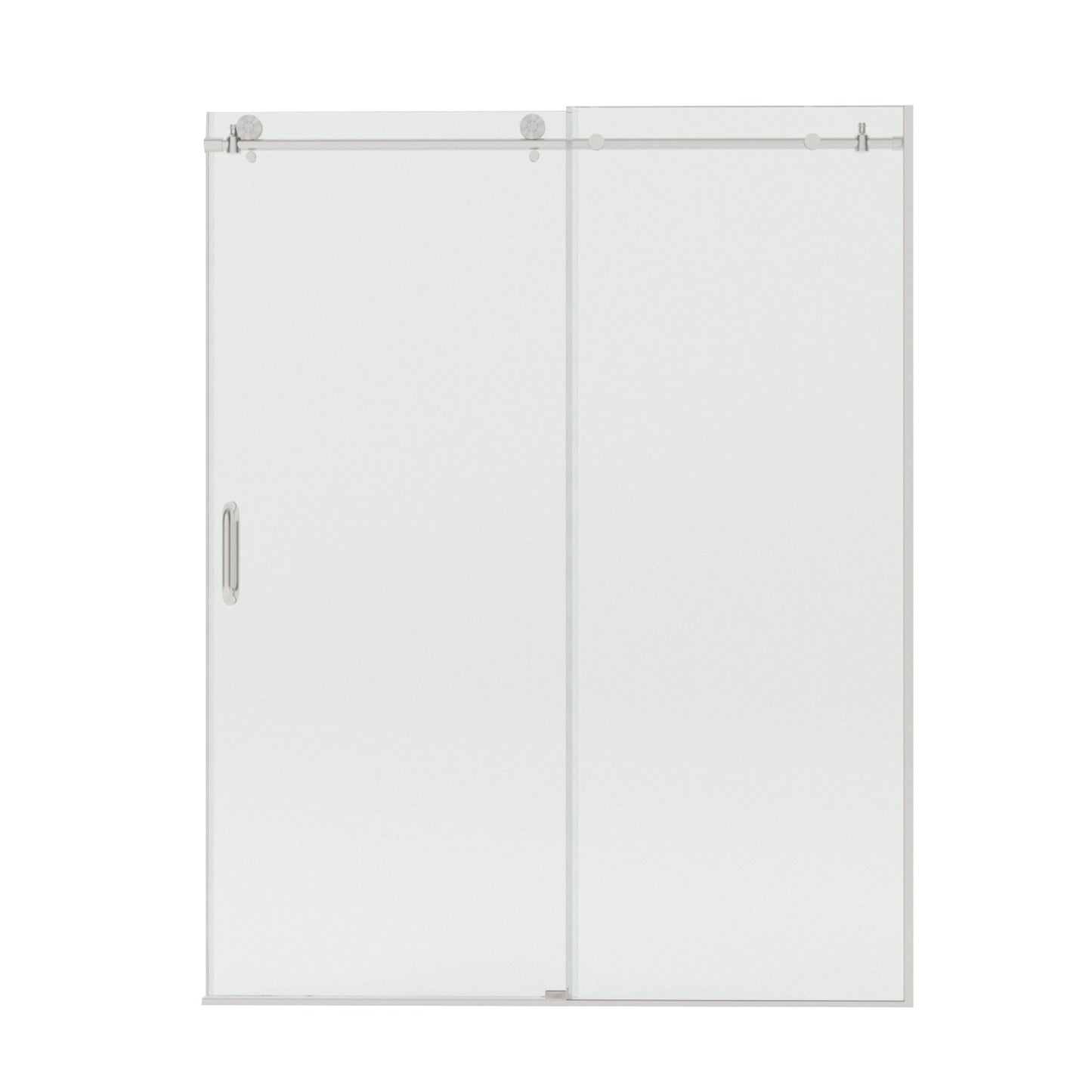 Bodum 60 in. W x 76 in. H Sliding Semi-Frameless Shower Door in Chrome Finish with Clear Glass 7051-7660BN-15_640ca437-1f76-47de-9336-74c1d219baf9