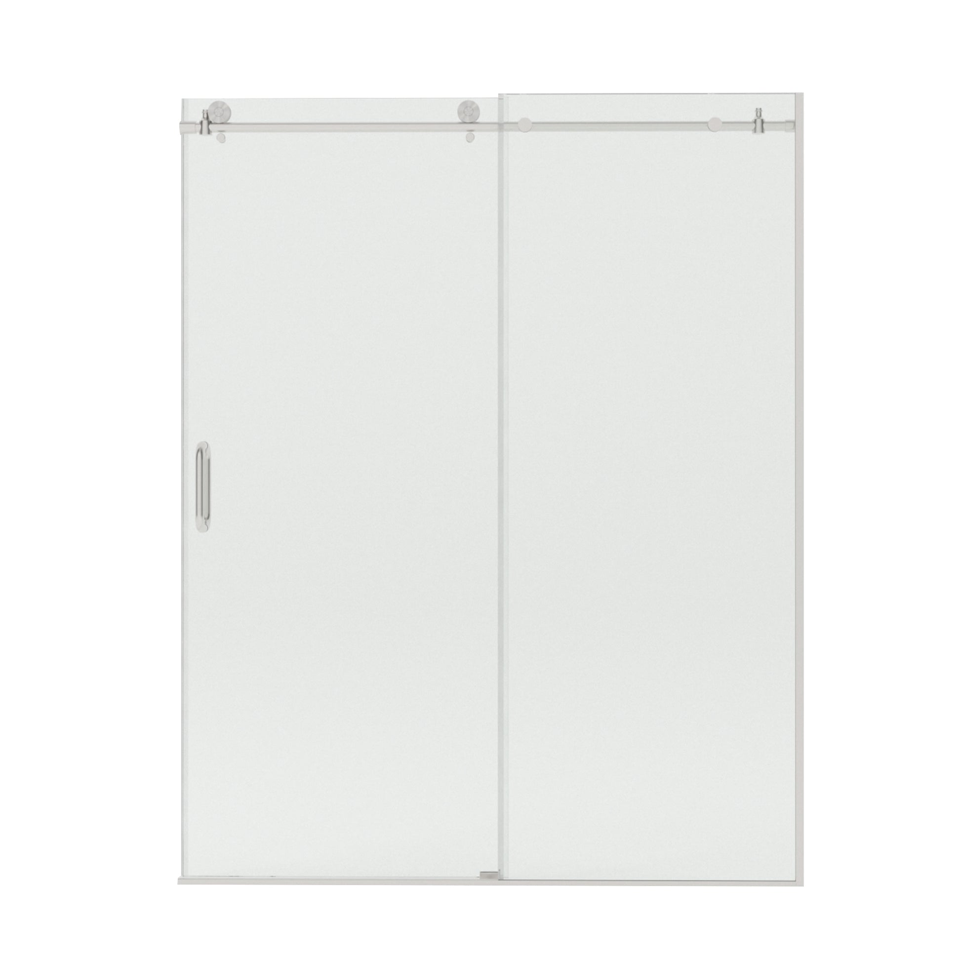 Bodum 60 in. W x 76 in. H Sliding Semi-Frameless Shower Door in Chrome Finish with Clear Glass 7051-7660BN-15_640ca437-1f76-47de-9336-74c1d219baf9