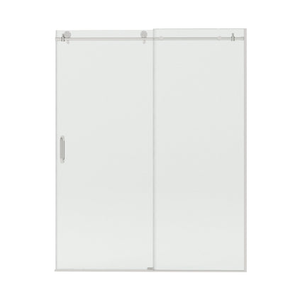 Bodum 60 in. W x 76 in. H Sliding Semi-Frameless Shower Door in Chrome Finish with Clear Glass 7051-7660BN-15_640ca437-1f76-47de-9336-74c1d219baf9
