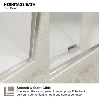 Bodum 60 in. W x 76 in. H Sliding Semi-Frameless Shower Door in Chrome Finish with Clear Glass 7051-7660BN-5