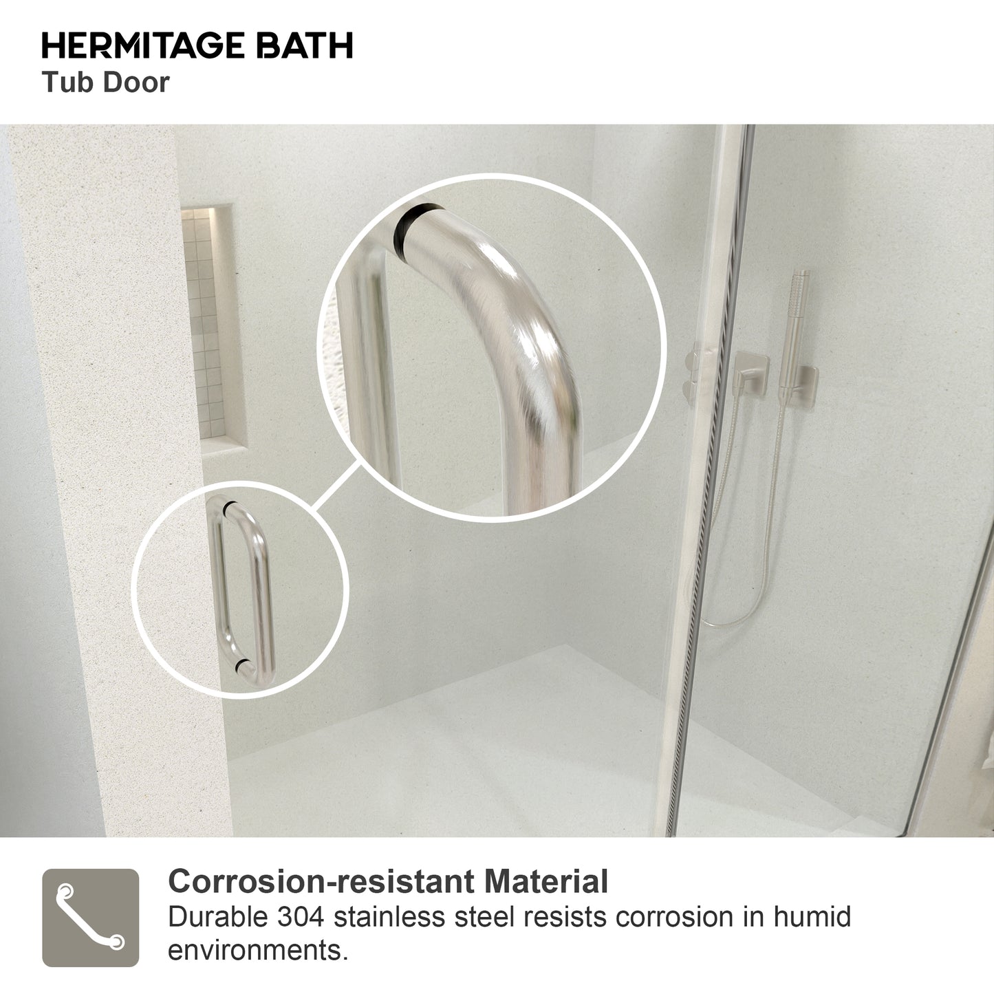 Bodum 60 in. W x 76 in. H Sliding Semi-Frameless Shower Door in Chrome Finish with Clear Glass 7051-7660BN-6