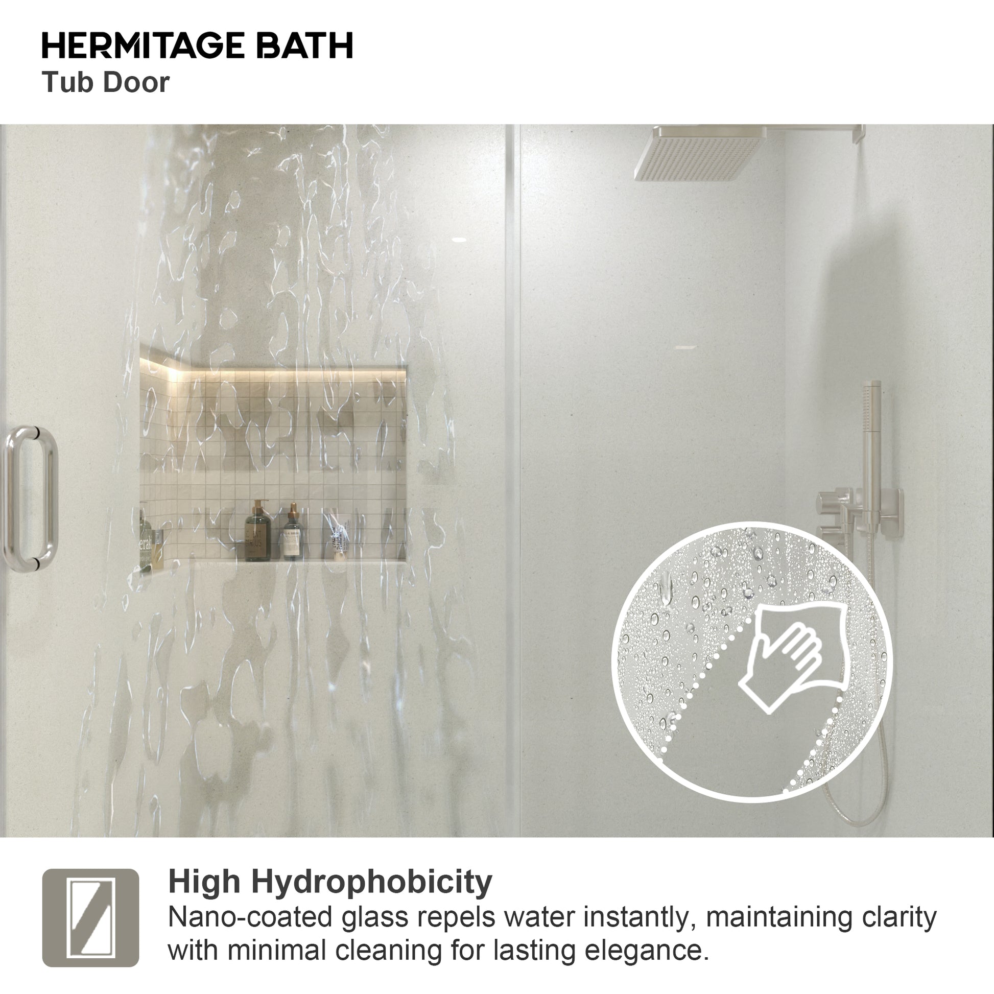 Bodum 60 in. W x 76 in. H Sliding Semi-Frameless Shower Door in Chrome Finish with Clear Glass 7051-7660BN-8
