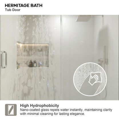 Bodum 60 in. W x 76 in. H Sliding Semi-Frameless Shower Door in Chrome Finish with Clear Glass 7051-7660BN-8