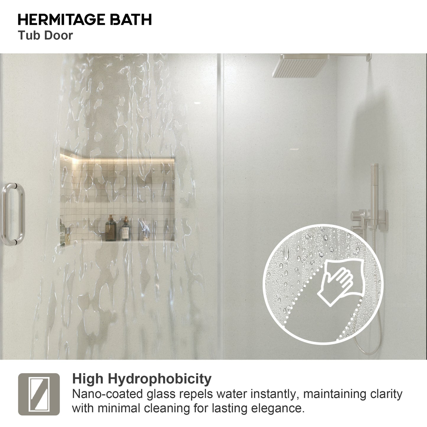 Brewo 60 in. W x 76 in. H Sliding Semi-Frameless Shower Door with Clear Glass