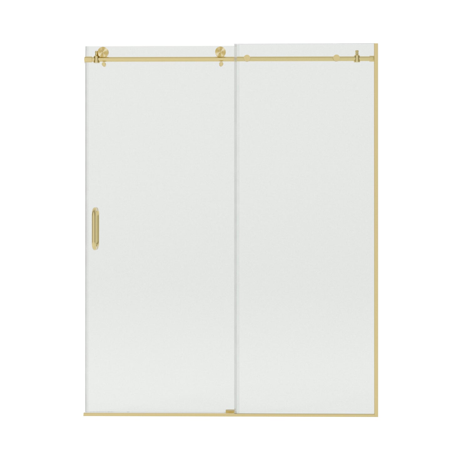 Bodum 60 in. W x 76 in. H Sliding Semi-Frameless Shower Door in Chrome Finish with Clear Glass 7051-7660GD-15