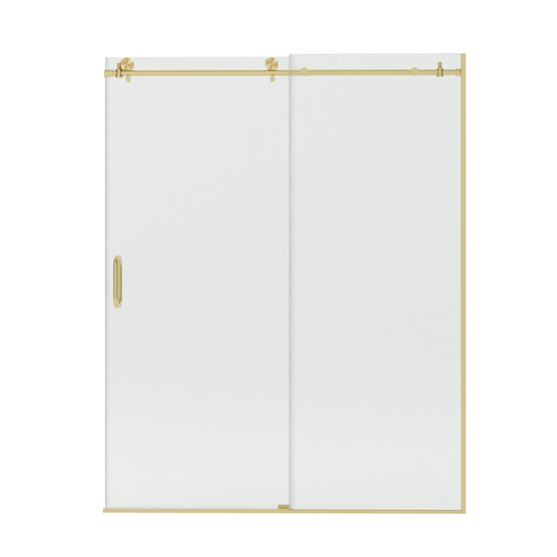 Bodum 60 in. W x 76 in. H Sliding Semi-Frameless Shower Door in Chrome Finish with Clear Glass 7051-7660GD-15