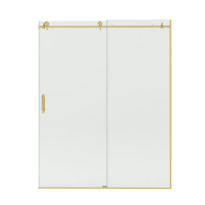Bodum 60 in. W x 76 in. H Sliding Semi-Frameless Shower Door in Chrome Finish with Clear Glass 7051-7660GD-15