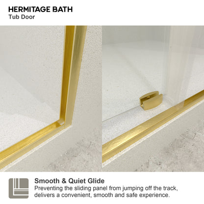 Brewo 60 in. W x 76 in. H Sliding Semi-Frameless Shower Door with Clear Glass