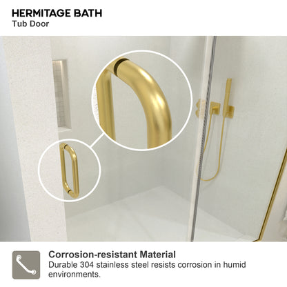 Bodum 60 in. W x 76 in. H Sliding Semi-Frameless Shower Door in Chrome Finish with Clear Glass 7051-7660GD-6