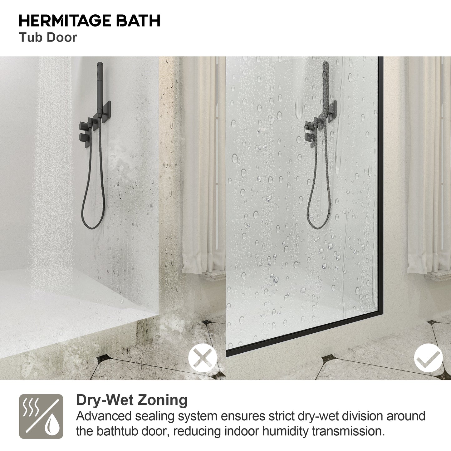 Brewo 60 in. W x 76 in. H Sliding Semi-Frameless Shower Door with Clear Glass