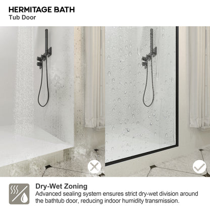 Brewo 60 in. W x 76 in. H Sliding Semi-Frameless Shower Door with Clear Glass