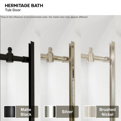 Bodum 60 in. W x 76 in. H Sliding Semi-Frameless Shower Door in Chrome Finish with Clear Glass 7051-7660MB-12