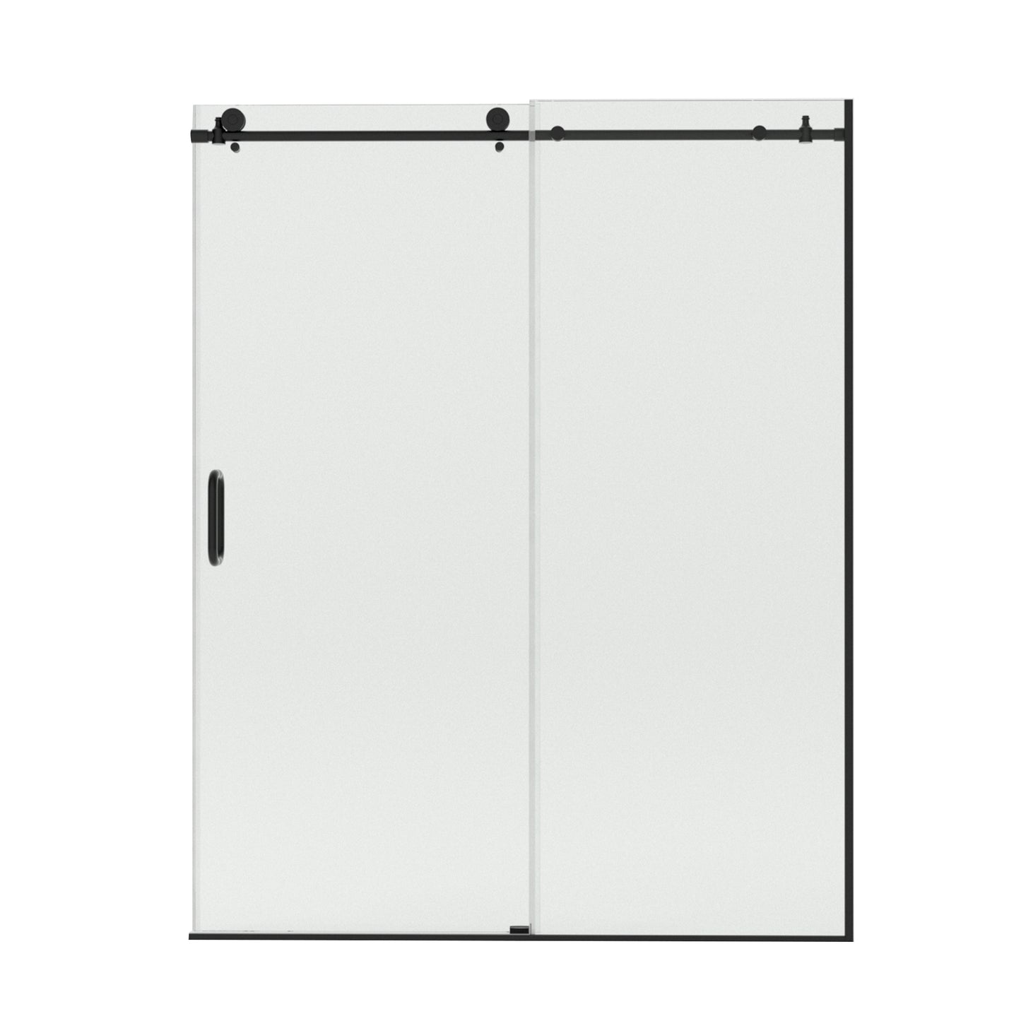 Bodum 60 in. W x 76 in. H Sliding Semi-Frameless Shower Door in Chrome Finish with Clear Glass 7051-7660MB-15_f509244d-00f2-40b3-8425-42a944534c47