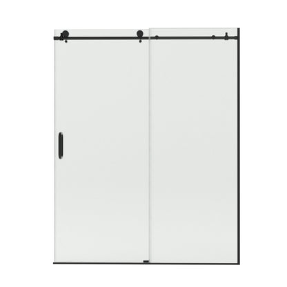 Bodum 60 in. W x 76 in. H Sliding Semi-Frameless Shower Door in Chrome Finish with Clear Glass 7051-7660MB-15_f509244d-00f2-40b3-8425-42a944534c47