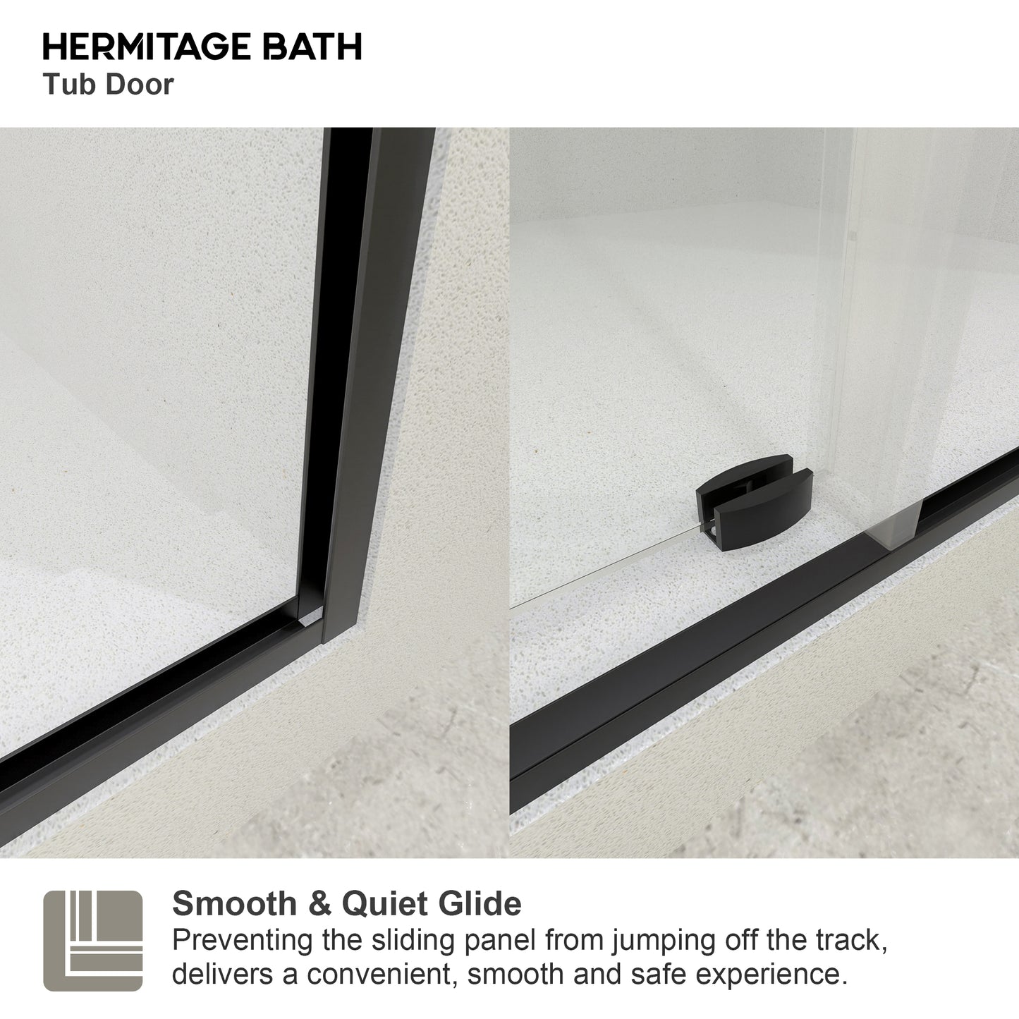 Ephemeral 60 in. W x 76 in. H Sliding Semi-Frameless Shower Door in Matte Black Finish with Clear Glass 7051-7660MB-5_78ba20b7-2aab-451c-8463-1a1403665f7a