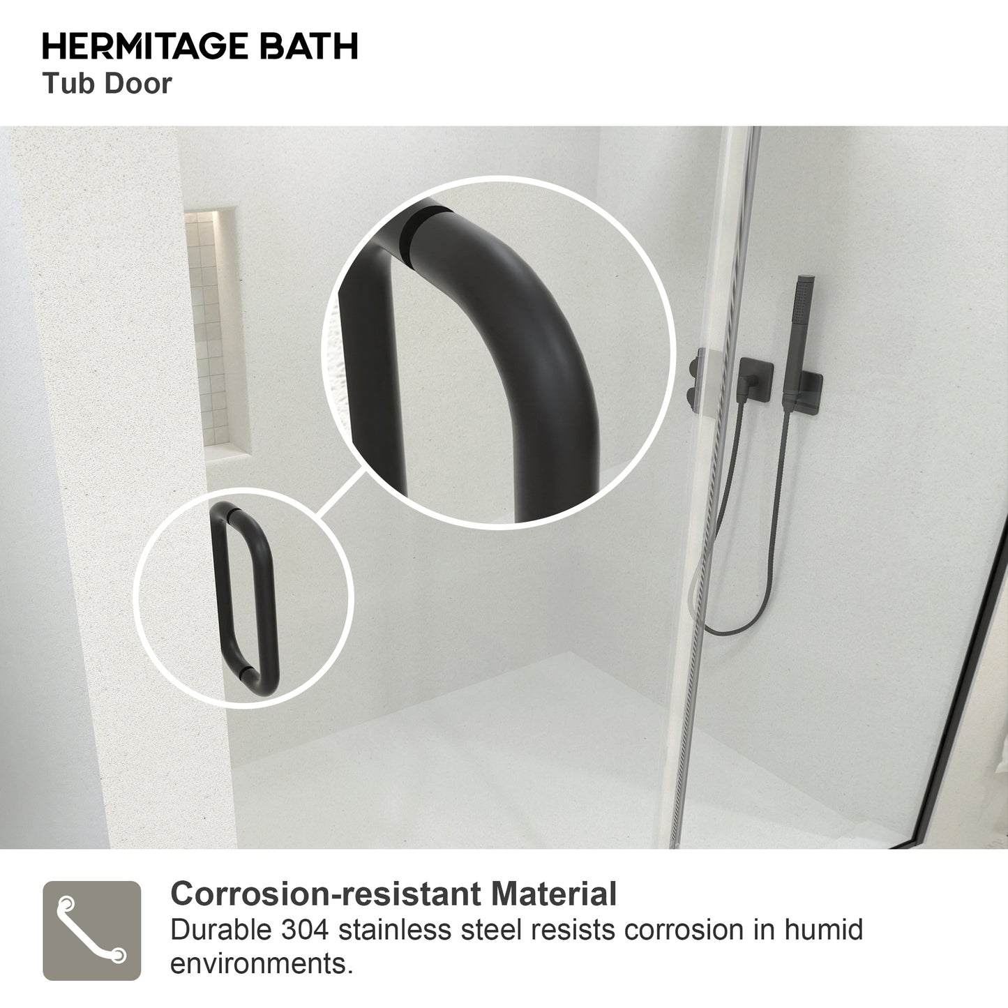 Bodum 60 in. W x 76 in. H Sliding Semi-Frameless Shower Door in Chrome Finish with Clear Glass 7051-7660MB-6