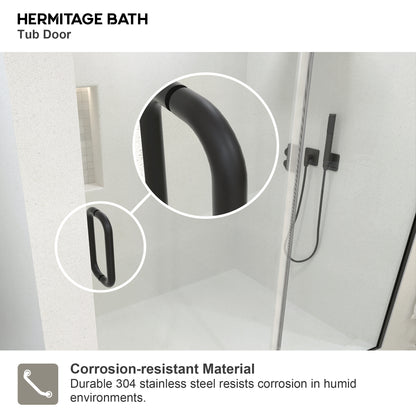 Bodum 60 in. W x 76 in. H Sliding Semi-Frameless Shower Door in Chrome Finish with Clear Glass 7051-7660MB-6